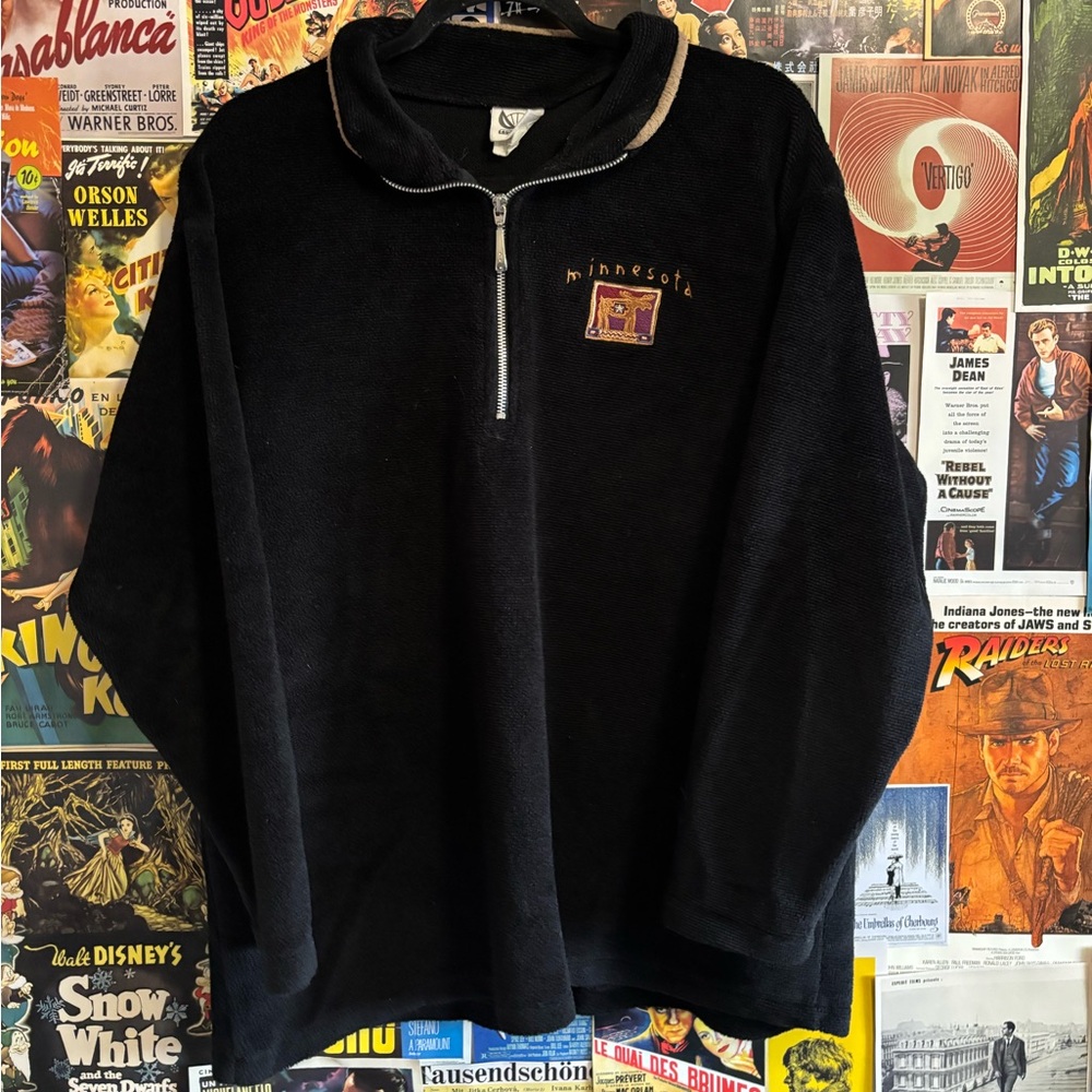 Minnesota Black Half-Zip Pullover